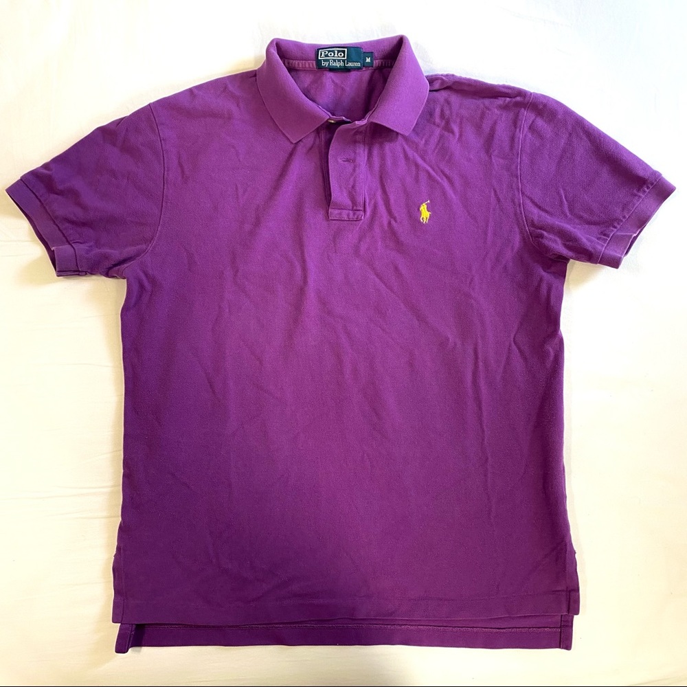 Ralph Lauren Polo Purple with Yellow Horse Logo Medium Unisex - Picture 8 of 11